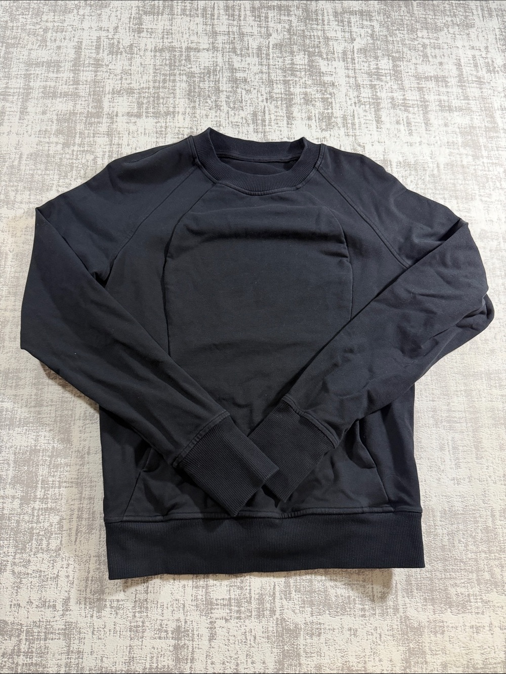 Lululemon Smooth Spacer Black Crewneck Pullover Sweater Size 4 or 23.5x18